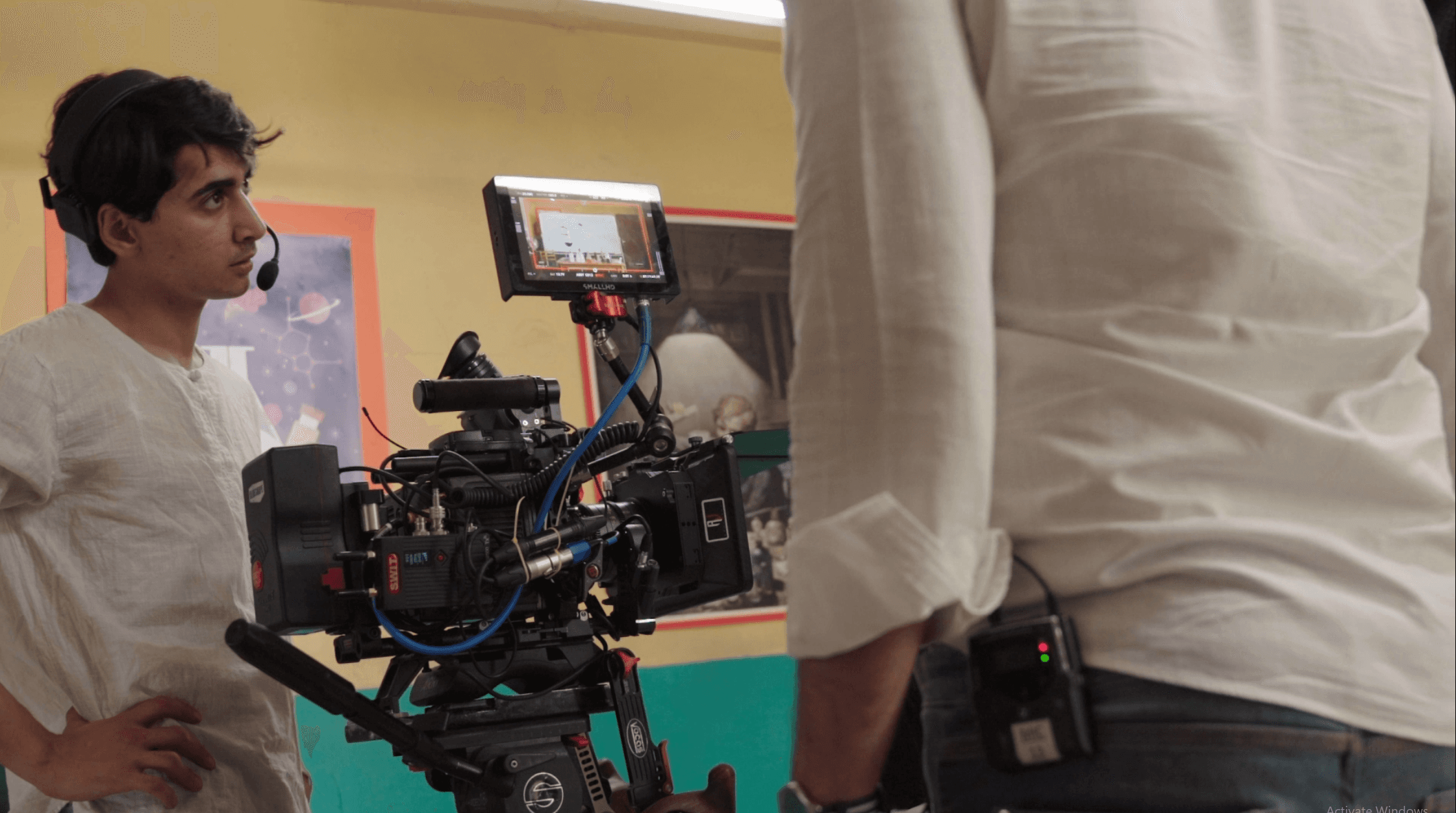 A man holding a camera